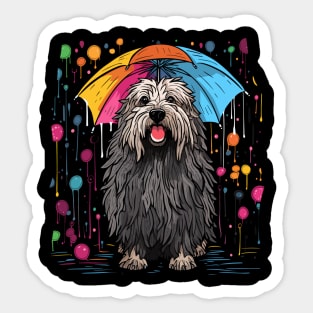 Komondor Rainy Day With Umbrella Sticker